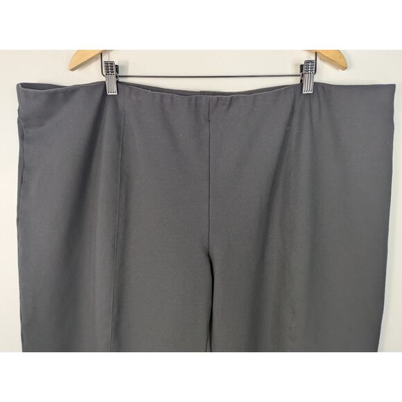 Misook Black Stretch High Rise Straight Leg Pull-On Pants - Picture 3 of 6